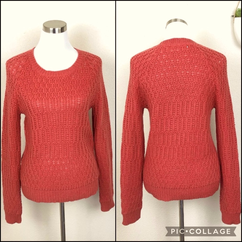 Anthro Sparrow Wool Blend Rust Dark Coral Wool Blend Sweater - Picture 5 of 12